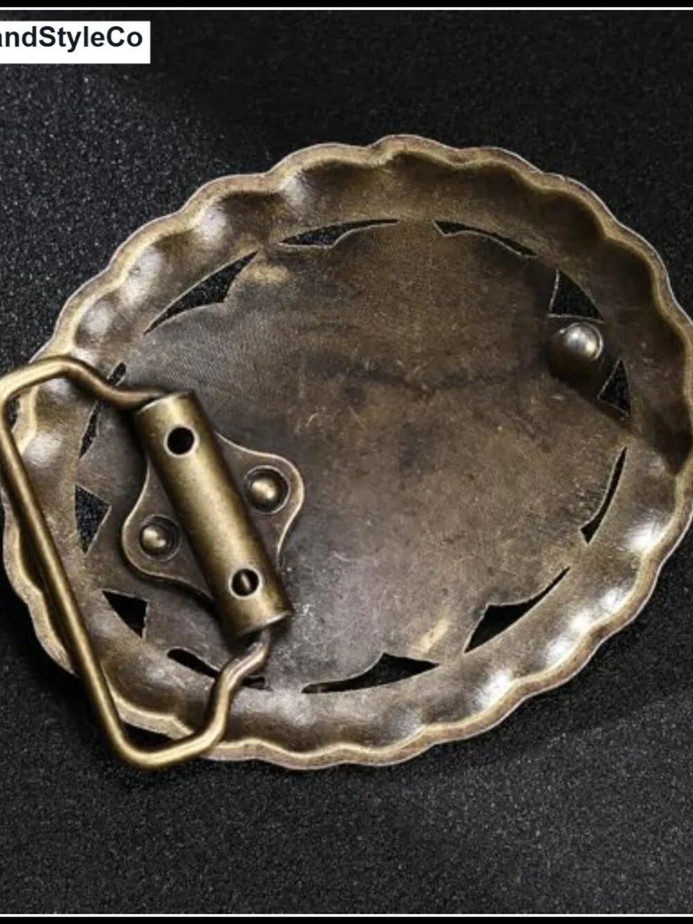 Vintage Western Belt Buckle with Turquoise Flower Zinc Alloy Design